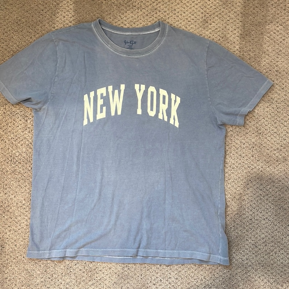 John Galt/Brandy Melville Oversized “New York” T-Shirt. Color-Blue/Cream Size-OS